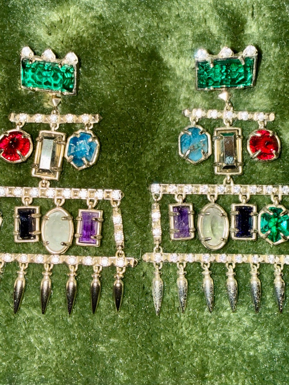 Kendra Scott Multicolor Gemstone Fringe Drop Earrings - Gold Tone